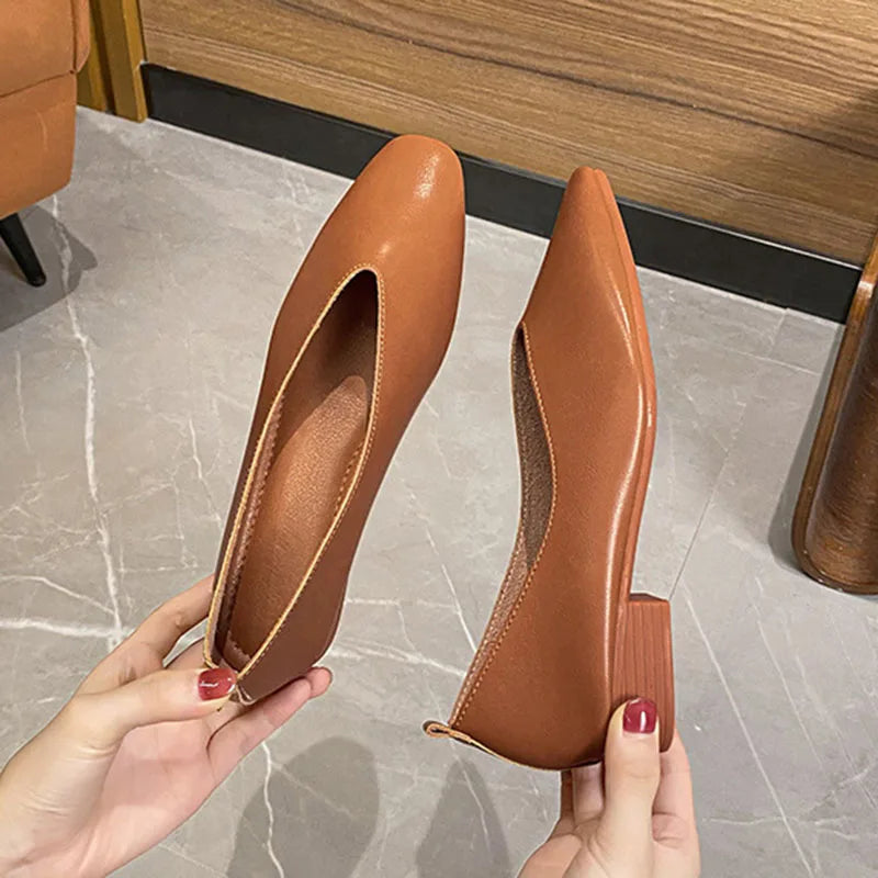 Elise | Square-Toe Low Heeled Flats