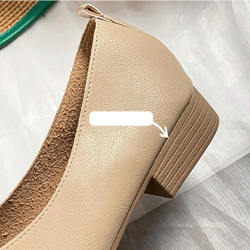 Elise | Square-Toe Low Heeled Flats