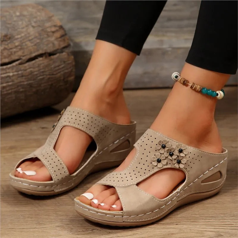Malia | Floral Cutout Orthopedic Sandals