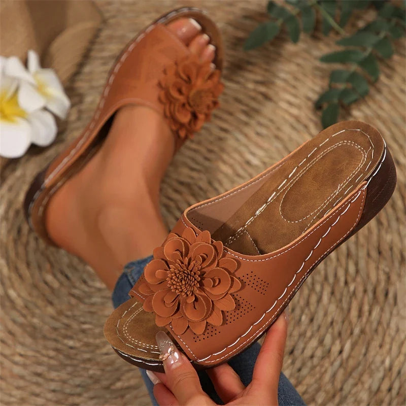 Flora | Orthopedic Flower Wedge Sandals