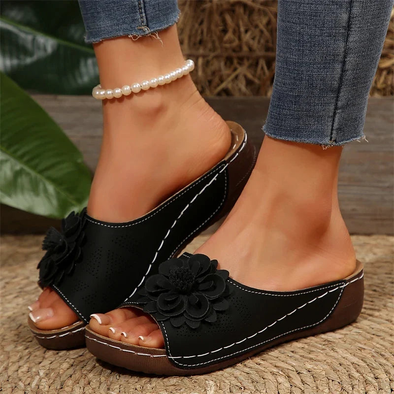 Flora | Orthopedic Flower Wedge Sandals