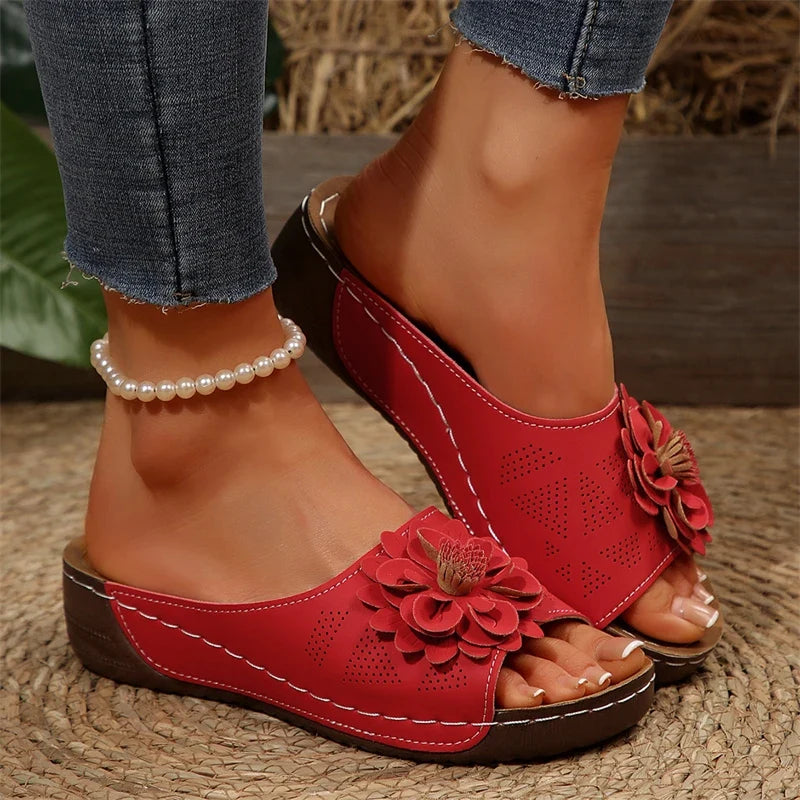 Flora | Orthopedic Flower Wedge Sandals