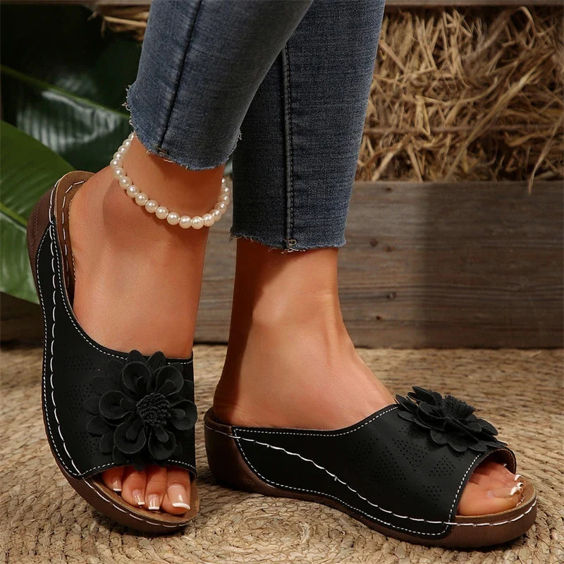 Flora | Orthopedic Flower Wedge Sandals